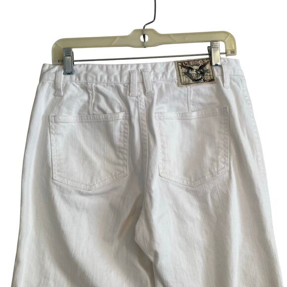 American Living White Cotton Denim Wide Leg Mid Rise Sailor Classic Jeans Sz 4 - Picture 6 of 16
